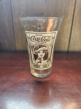 Coca-Cola Archives 16oz Flair Glass Turn of the Century Victorian Lady Design